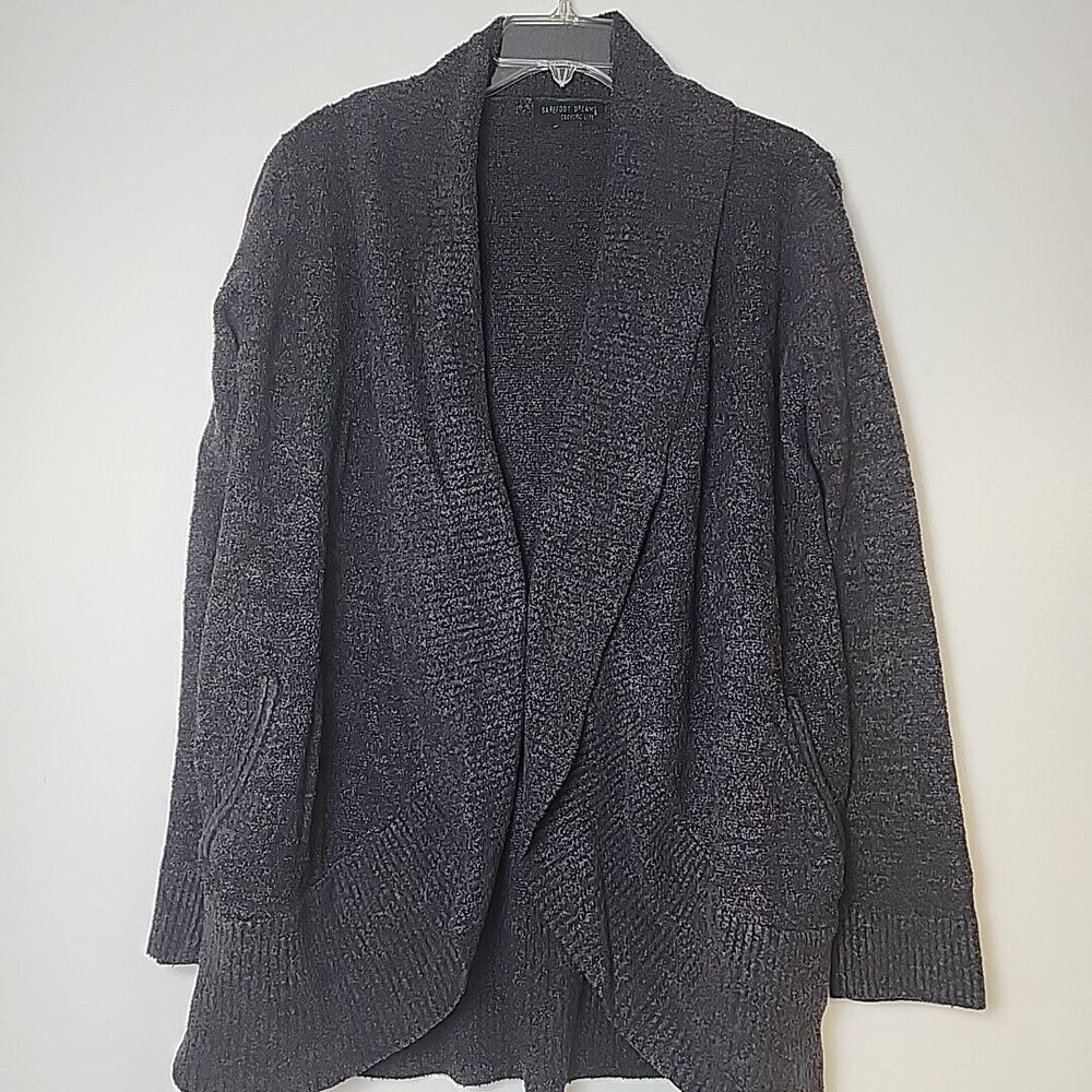 Barefoot Dreams CozyChic Lite Shawl Cardigan Wrap Women's Black One-Size 452‎